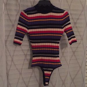 NBD striped bodysuit
